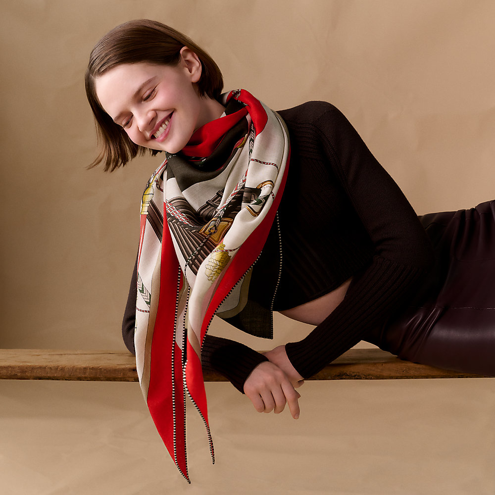 sol soonerorlater Sparkling Scarf Khaki Clic-Clac triangle - Blue